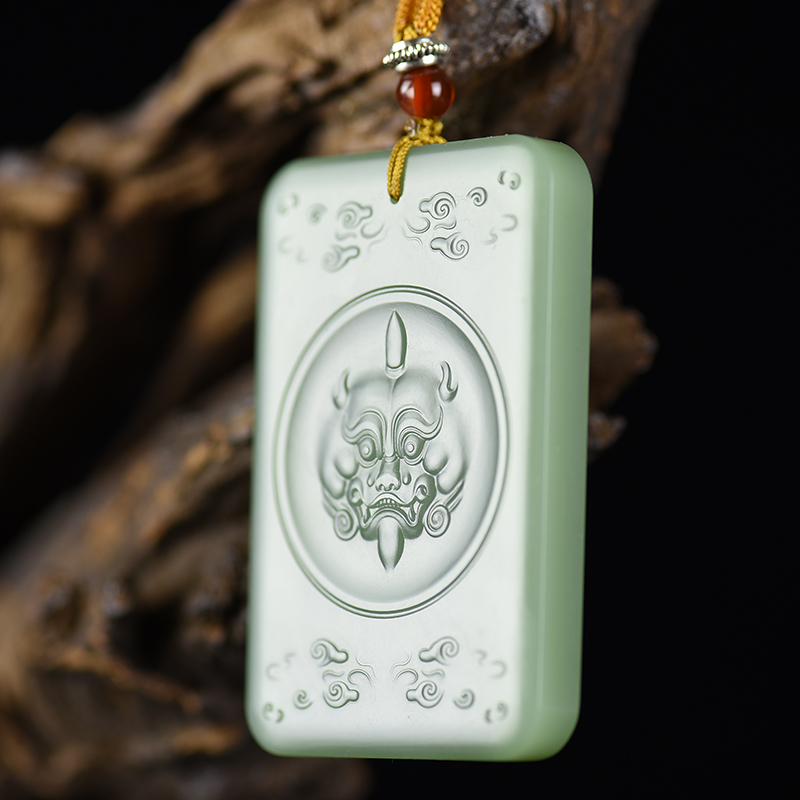 山料和田碧玉鸭蛋青貔貅吊坠-红掌柜