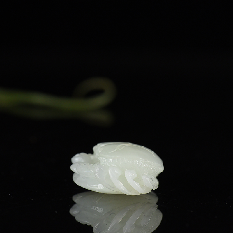 和田白玉和谐吊坠-红掌柜