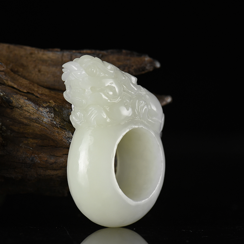 和田白玉貔貅戒指-红掌柜