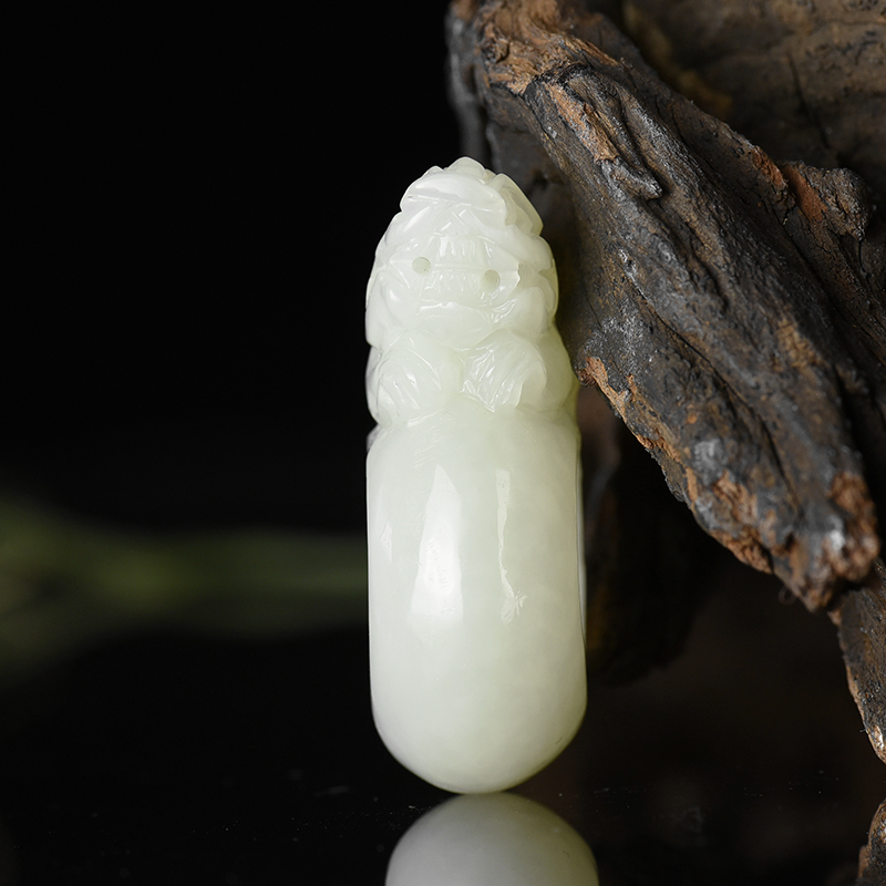 新疆山料和田白玉戒指-红掌柜