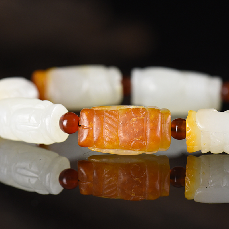 和田白玉玉贵人项链-红掌柜