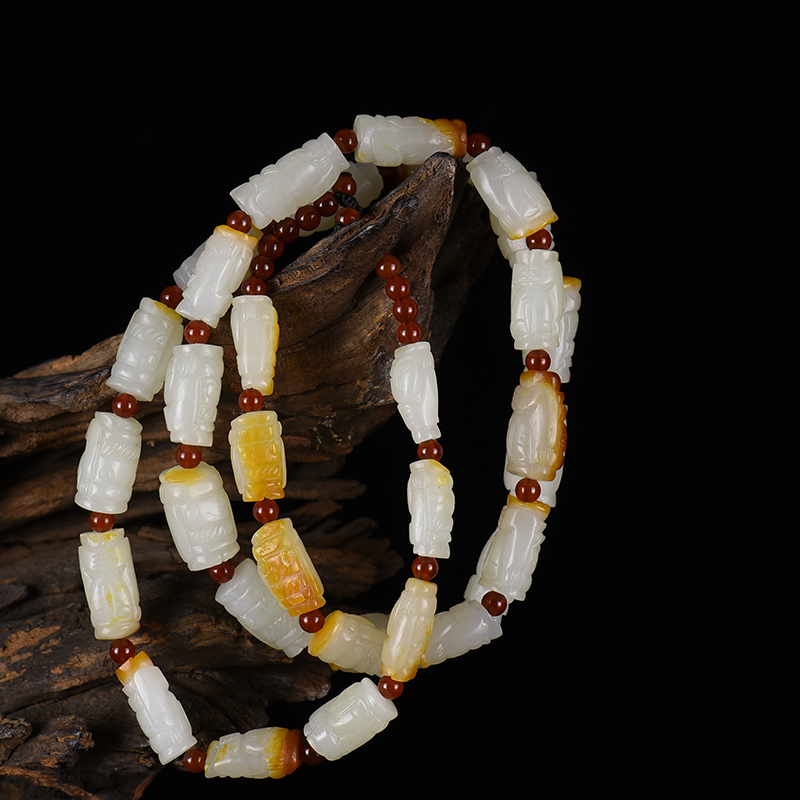 山料和田玉玉贵人项链-红掌柜