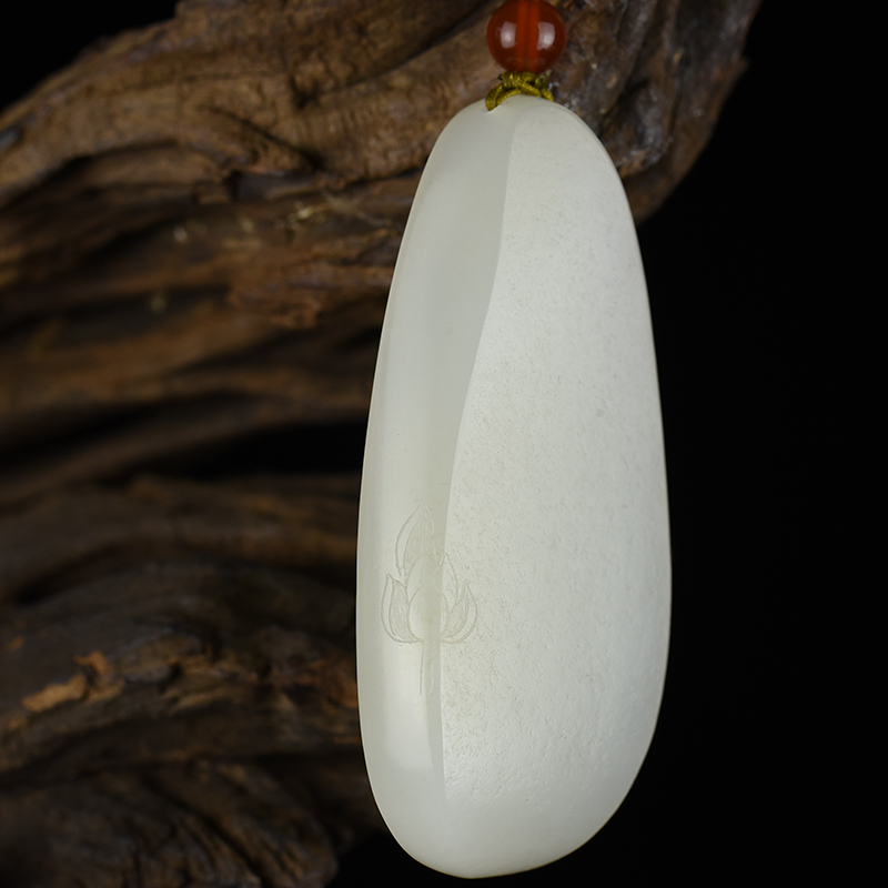 籽料和田白玉观音吊坠-红掌柜