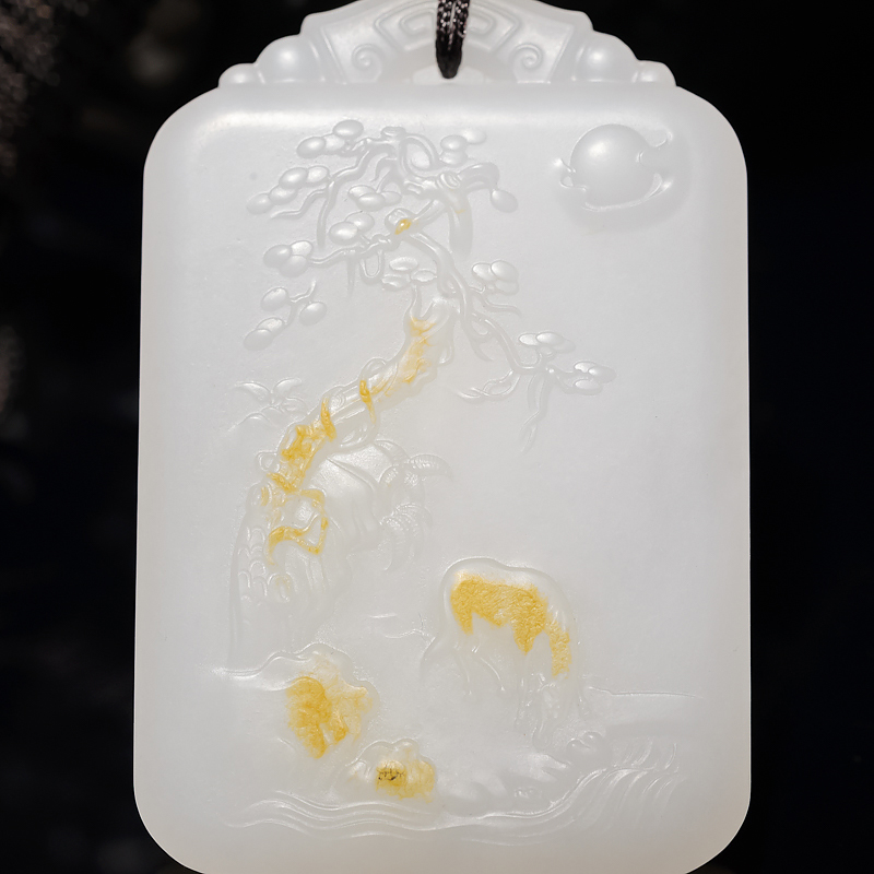 和田羊脂白玉马到成功-红掌柜