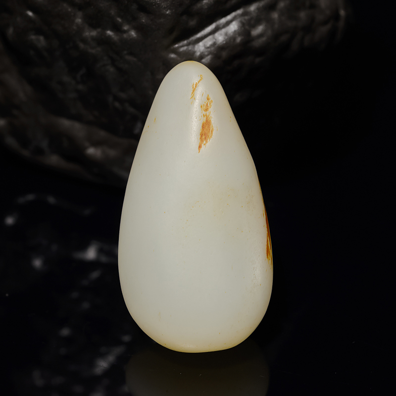 山料和田羊脂白玉随型吊坠-红掌柜