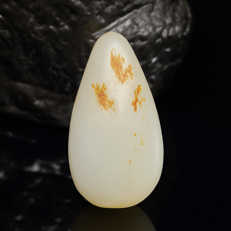 和田羊脂白玉吊坠-红掌柜