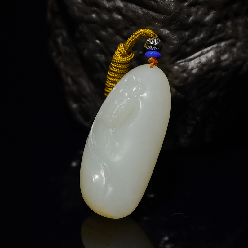 和田白玉观音吊坠-红掌柜