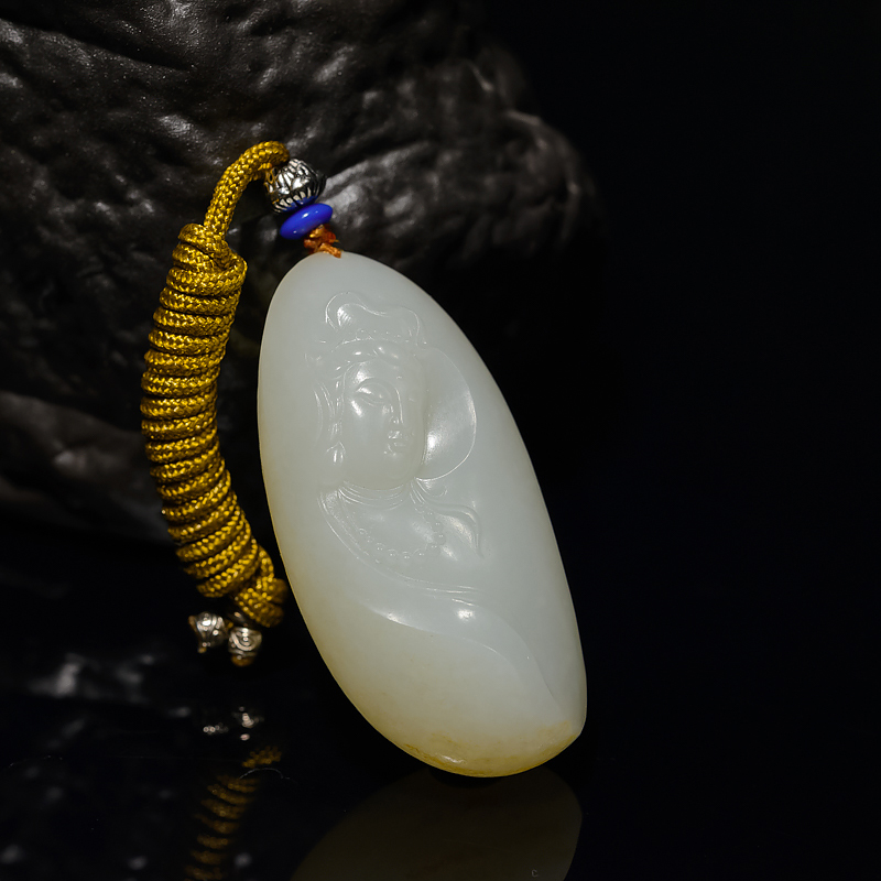 山料和田白玉吊坠-红掌柜