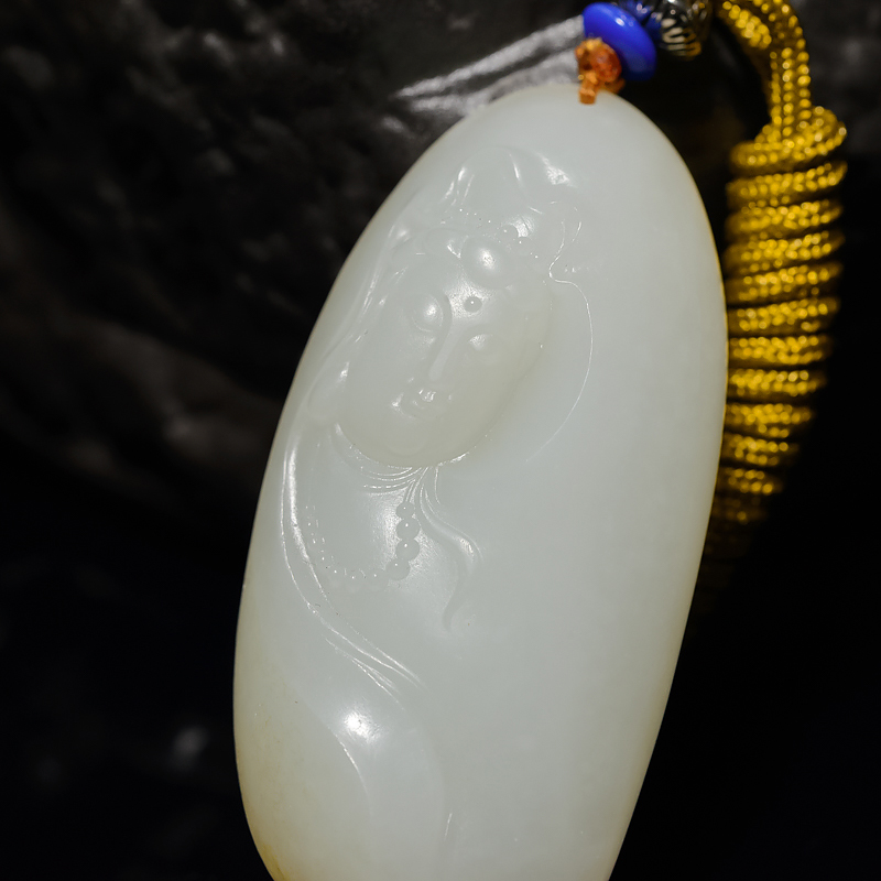 和田白玉吊坠-红掌柜