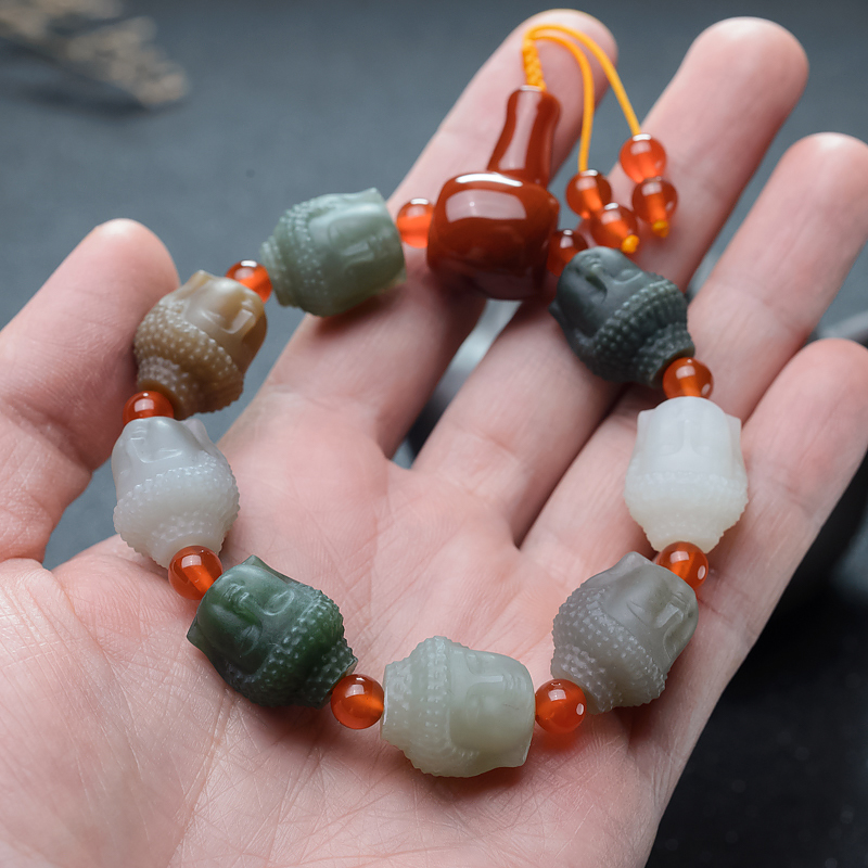 和田玉佛头手串-红掌柜