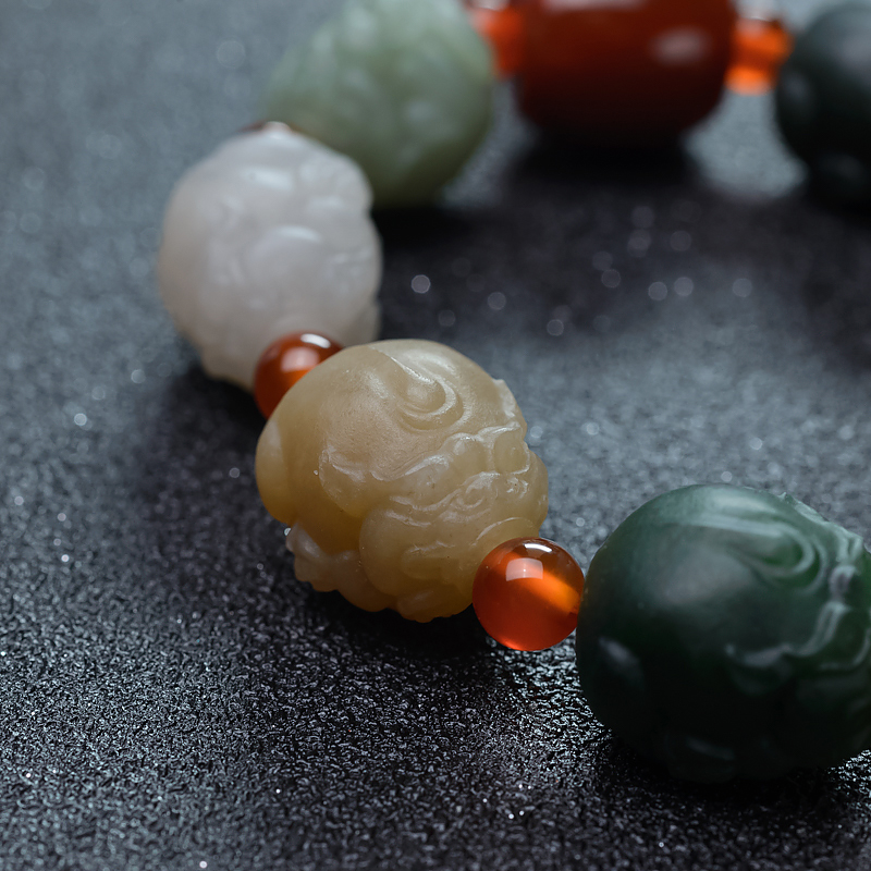 和田玉多宝手串-红掌柜