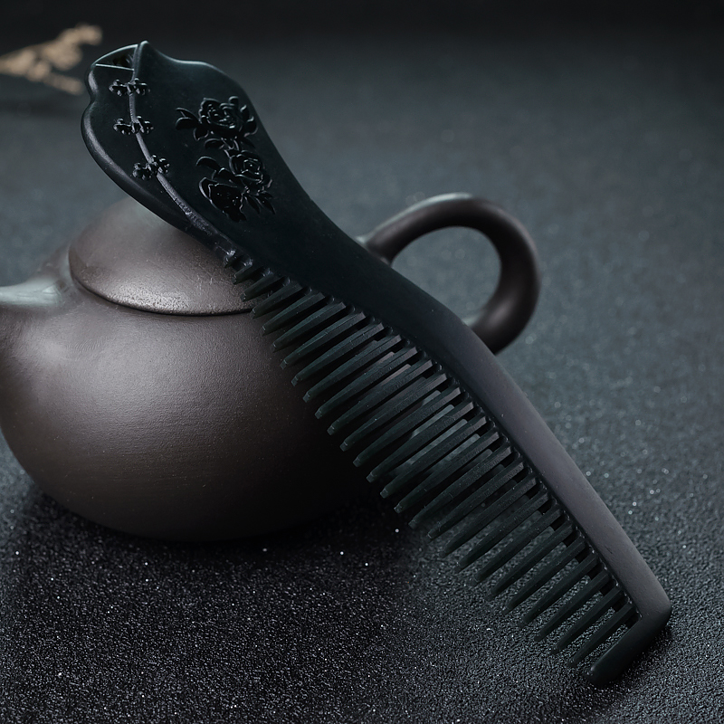 天然山料和田青玉梳子-红掌柜