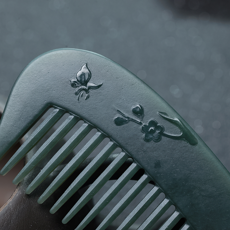 天然山料和田青玉梳子-红掌柜