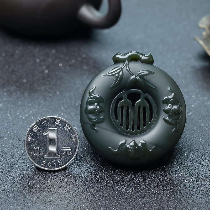 青海和田青玉祝福吊坠-红掌柜