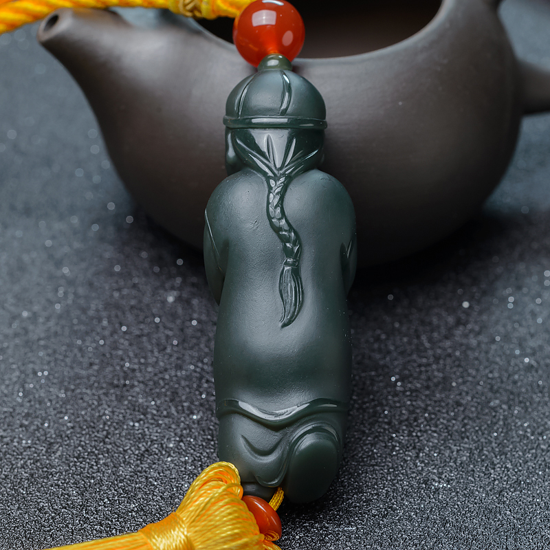 和田青玉手把件-红掌柜