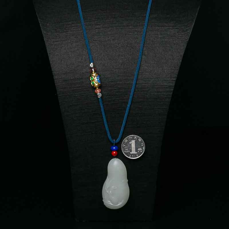 和田白玉竹节吊坠-红掌柜