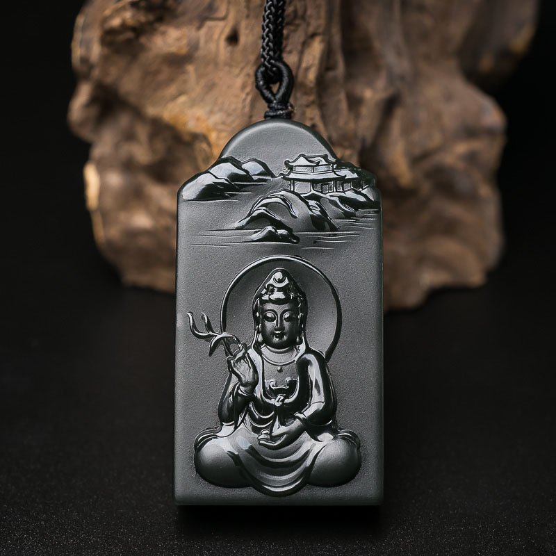 青海天然山料和田青玉观音吊坠-红掌柜