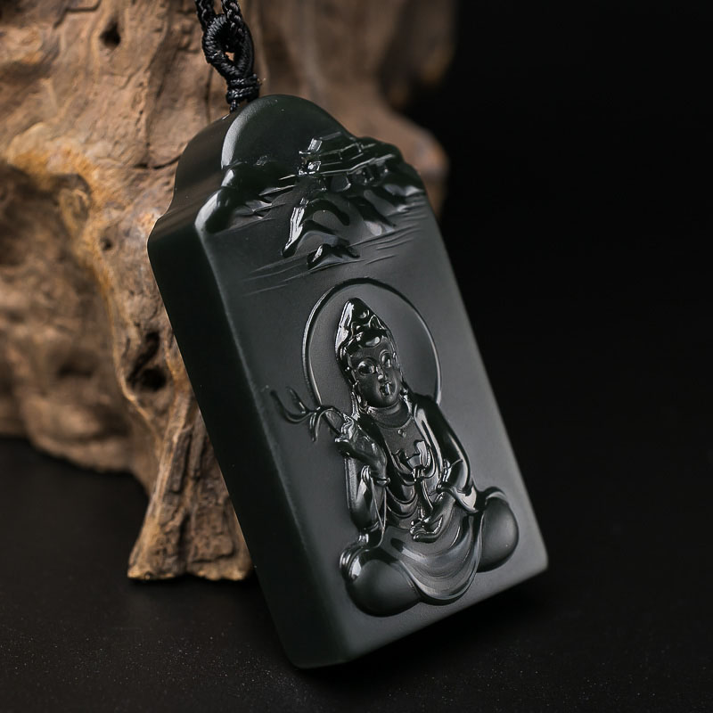 青海山料和田青玉观音吊坠-红掌柜