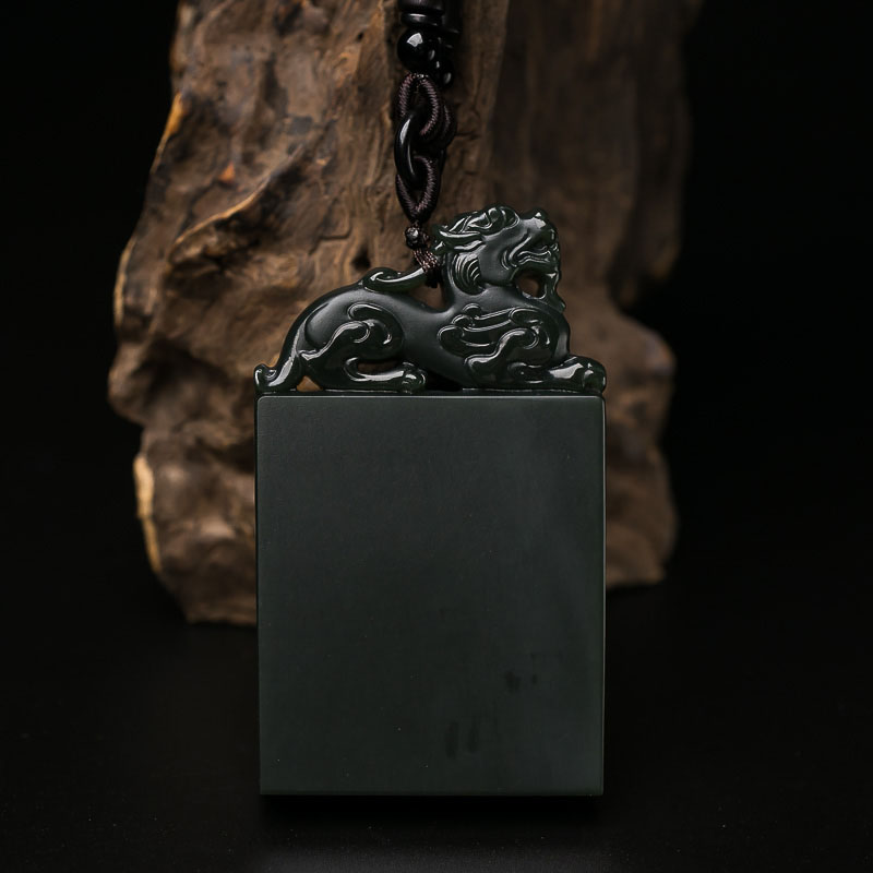 青海天然山料和田青玉貔貅吊坠-红掌柜