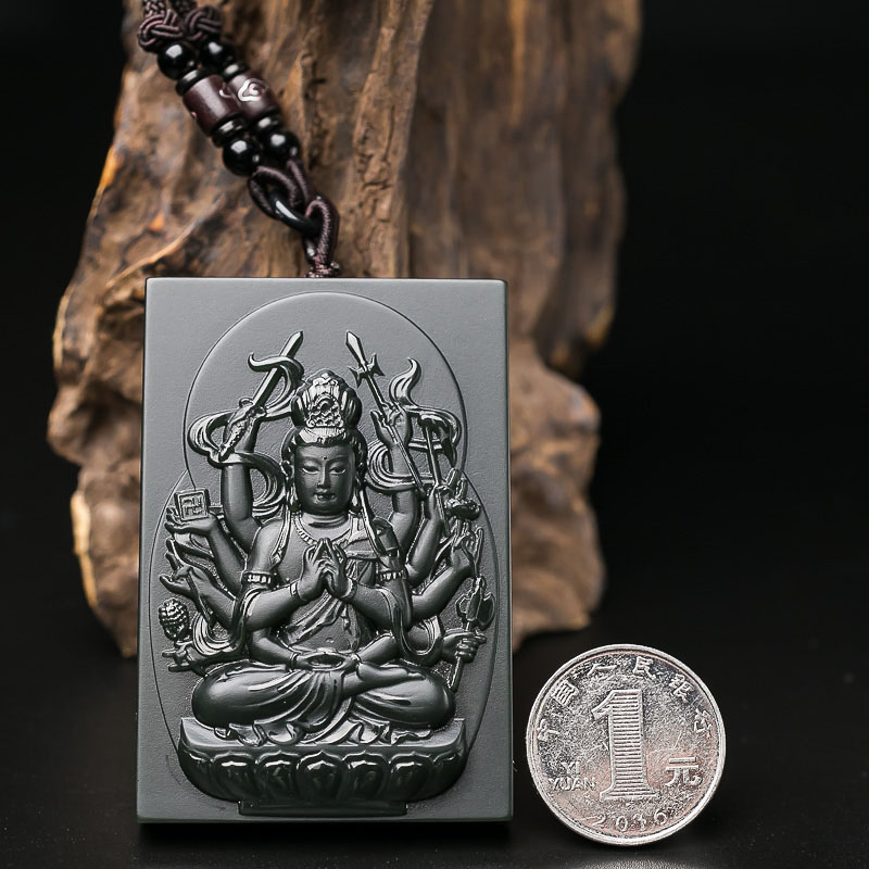 和田青玉千手观音吊坠-红掌柜