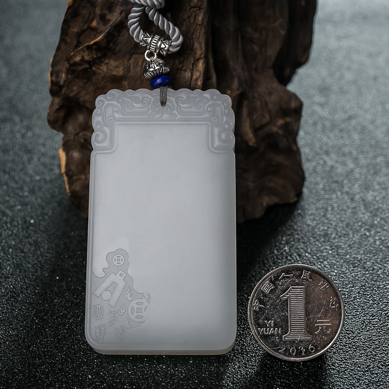 天然山流水料和田白玉吊坠-红掌柜