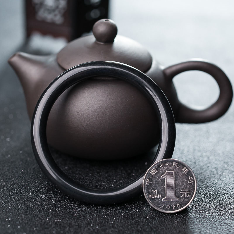 山料和田墨玉平安镯-红掌柜