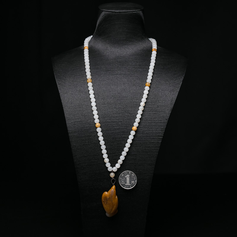 籽料和田玉抓住机遇项链-红掌柜