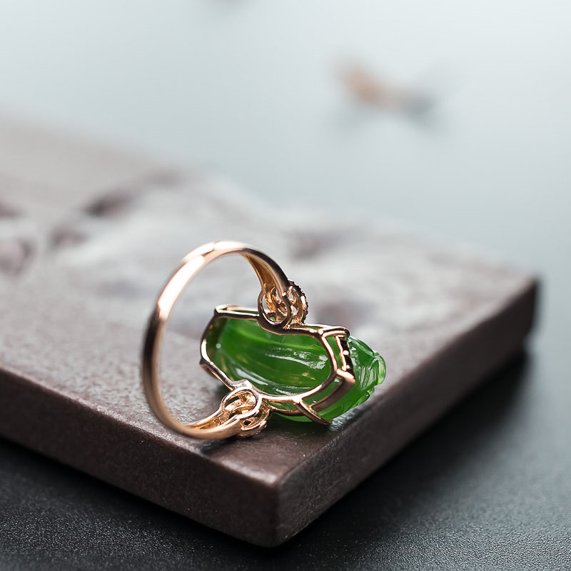 和田碧玉貔貅戒指-红掌柜