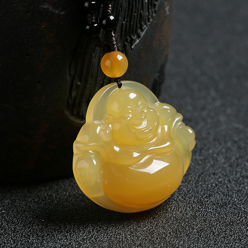橙黄黄龙玉佛吊坠-红掌柜