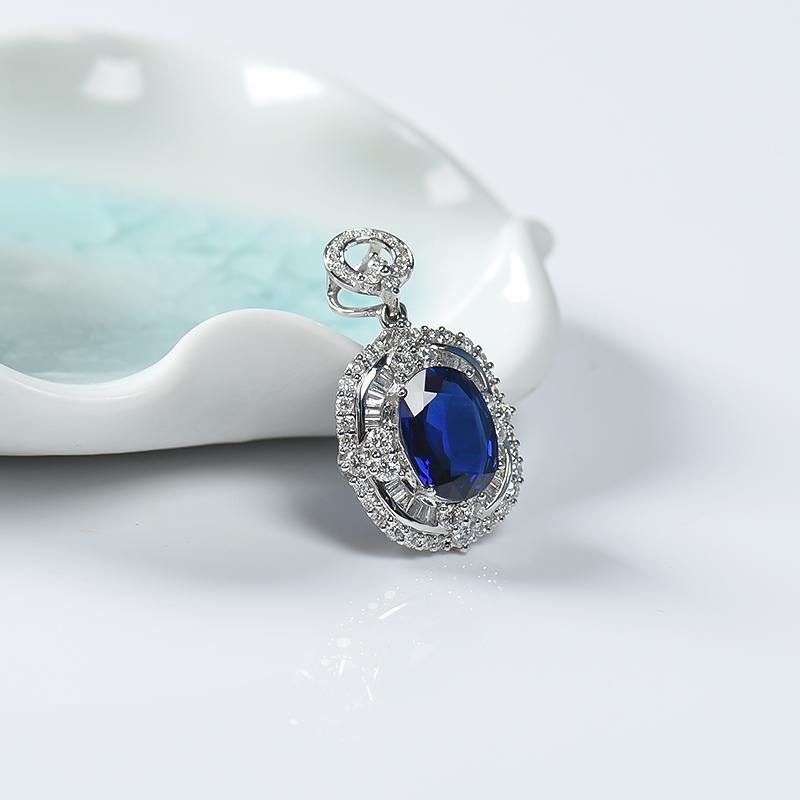 天然18K蓝宝石吊坠-红掌柜