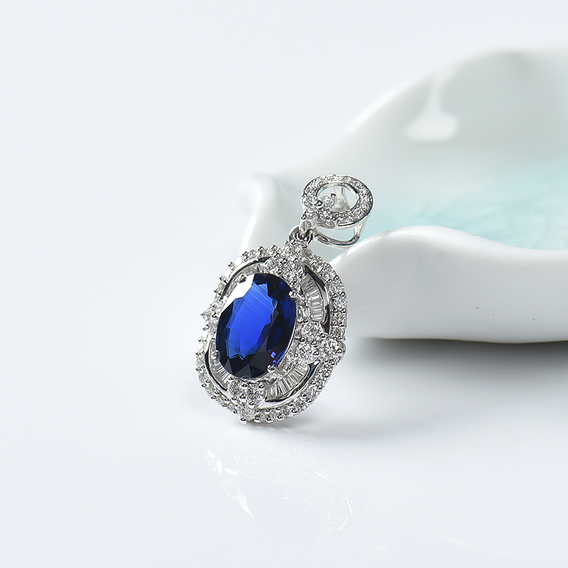 斯里兰卡18K蓝宝石吊坠-红掌柜