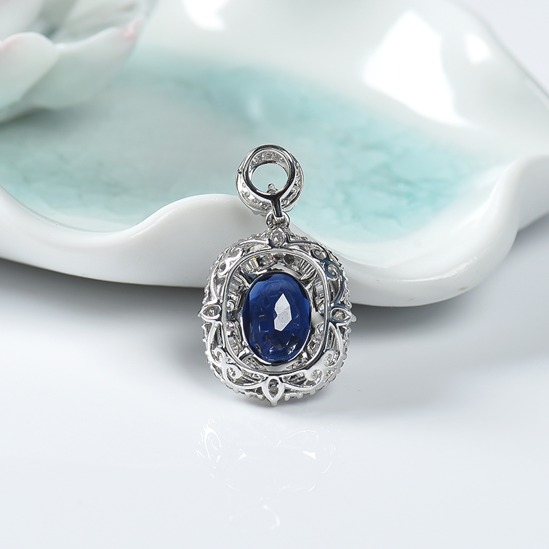 斯里兰卡天然蓝宝石吊坠-红掌柜