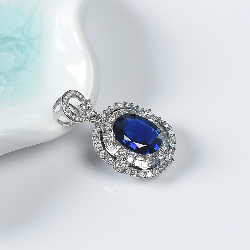 18K蓝宝石吊坠-红掌柜