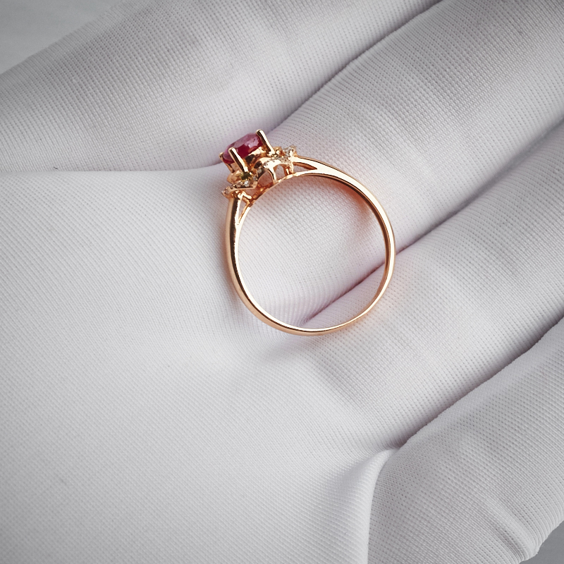 天然18K红宝石戒指 - 红掌柜