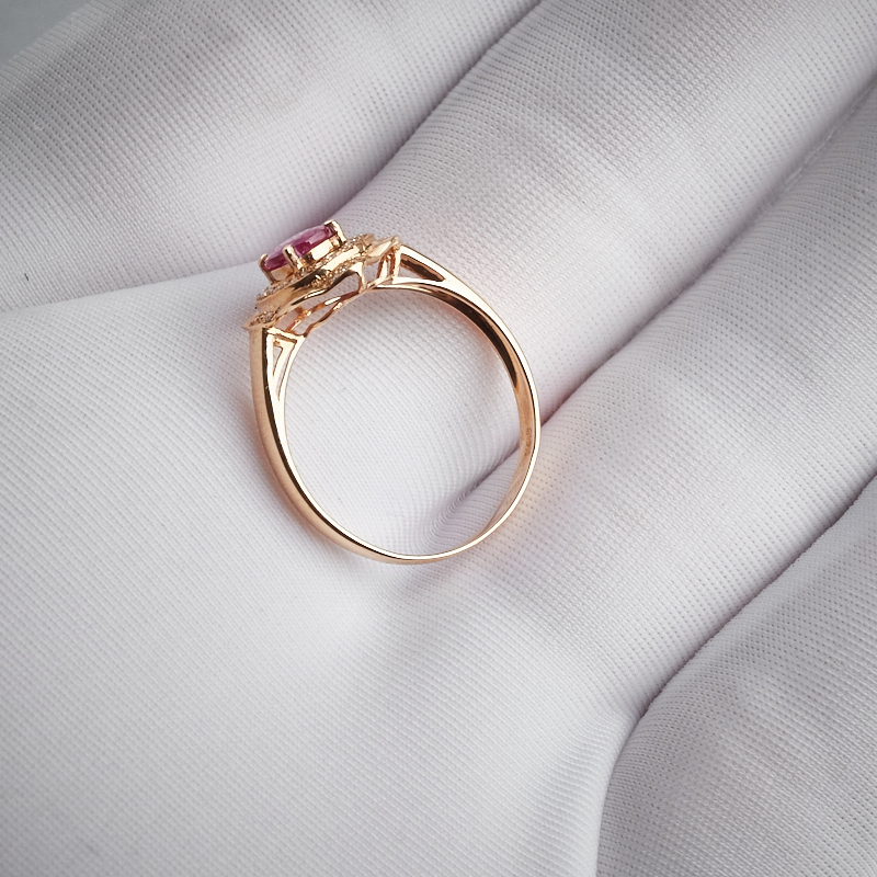 天然18K红宝石戒指 - 红掌柜