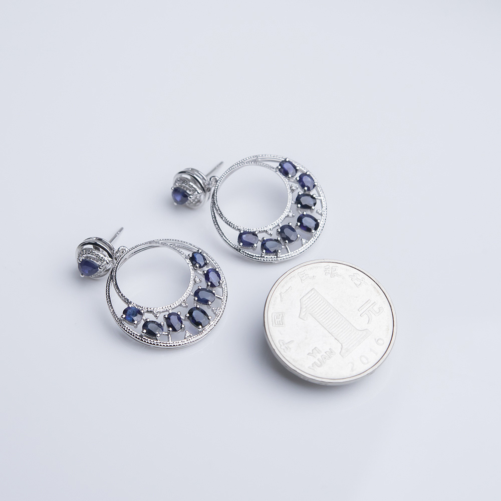 天然蓝宝石耳坠-红掌柜