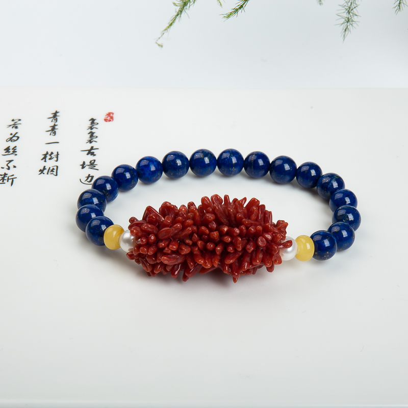 天然红珊瑚毛毛虫手串-红掌柜