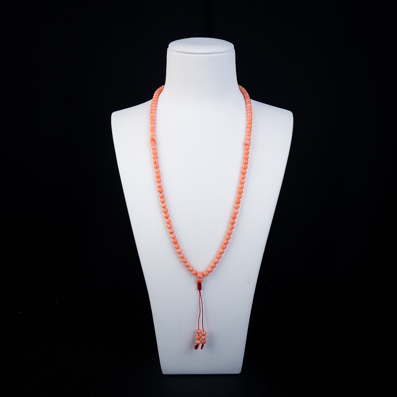 深水粉色珊瑚三圈手串-红掌柜