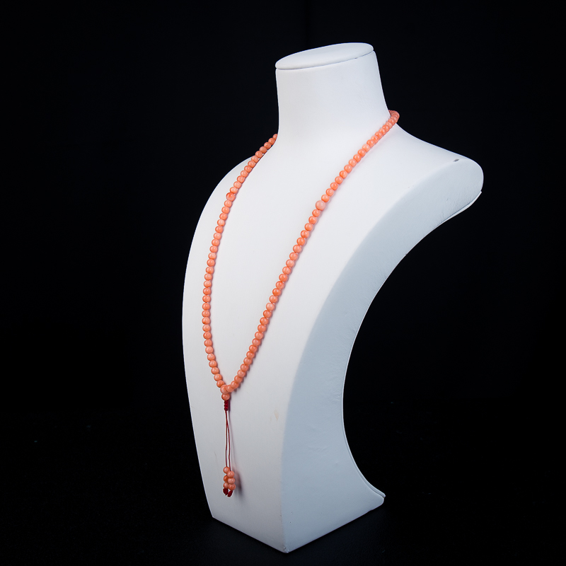 粉色珊瑚三圈手串-红掌柜