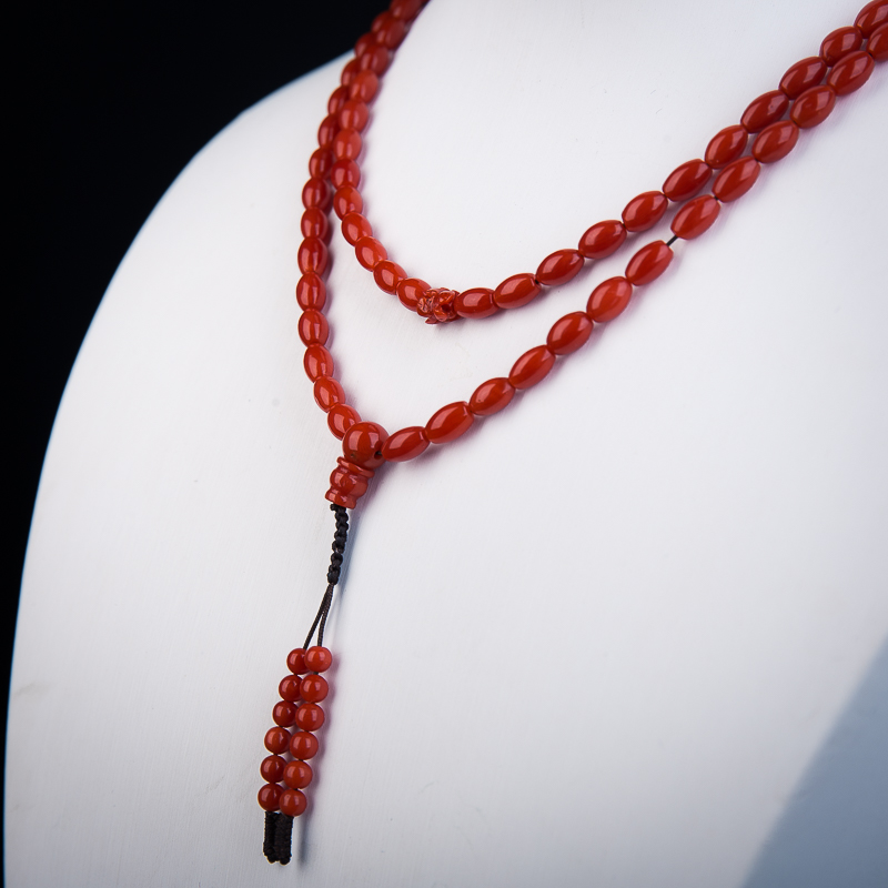 沙丁正红珊瑚手串-红掌柜