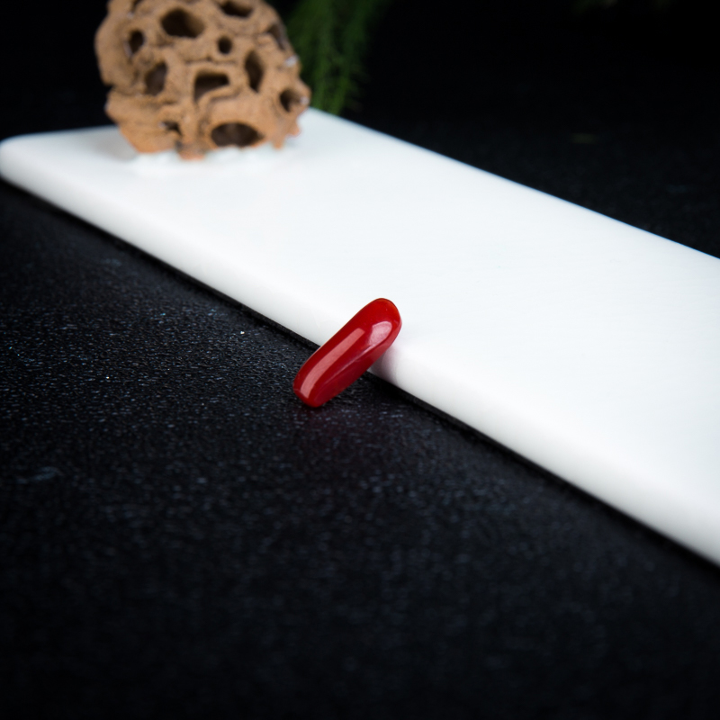 阿卡红珊瑚S型戒面-红掌柜