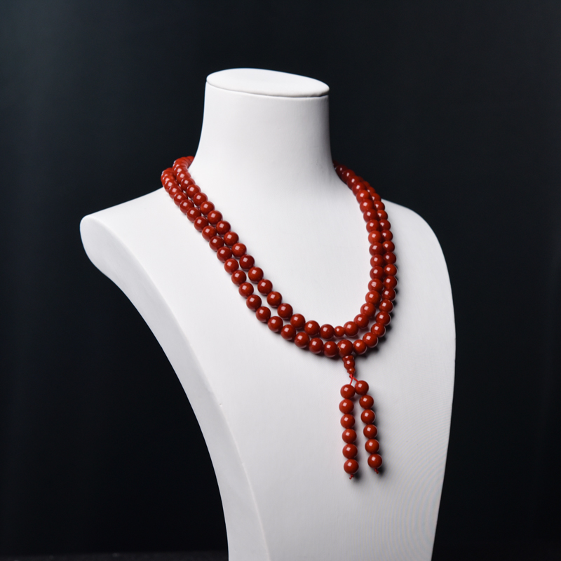 7mm沙丁深红珊瑚佛珠-红掌柜