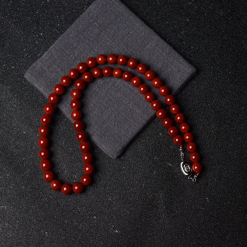 8.5mm黑红珊瑚项链-红掌柜