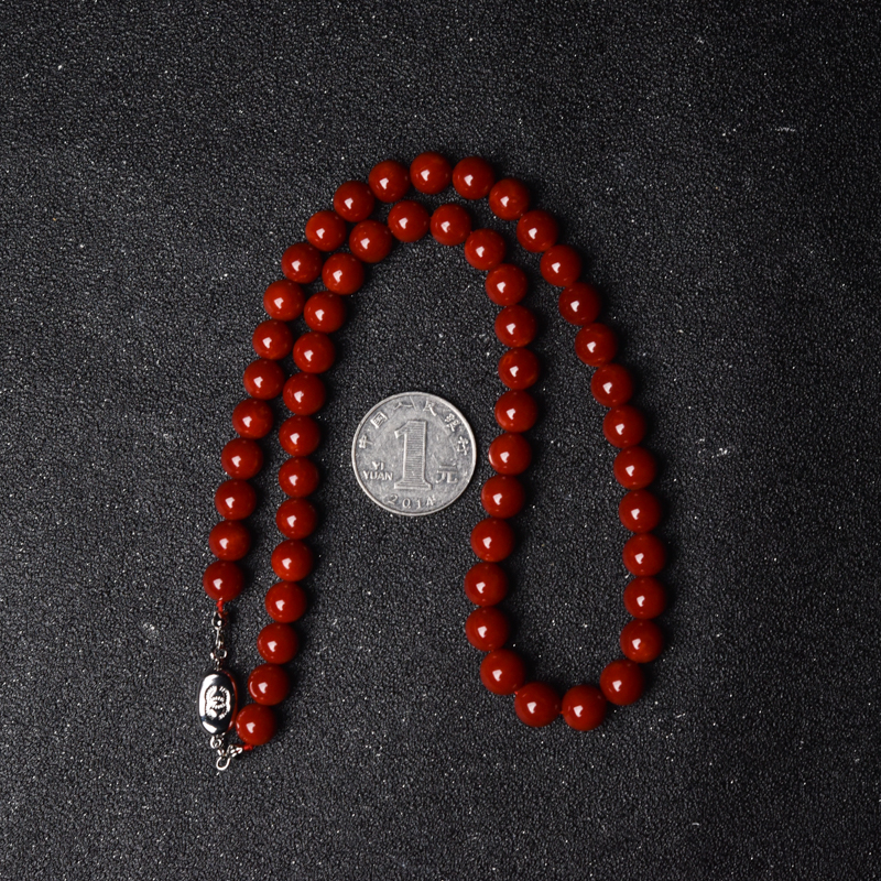 8.5mm沙丁黑红珊瑚项链-红掌柜
