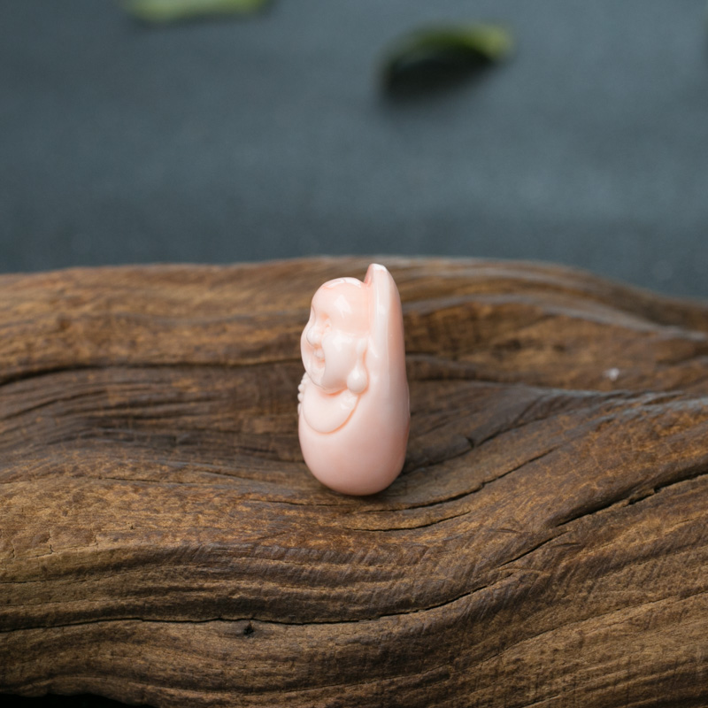 珊瑚弥勒佛吊坠-红掌柜