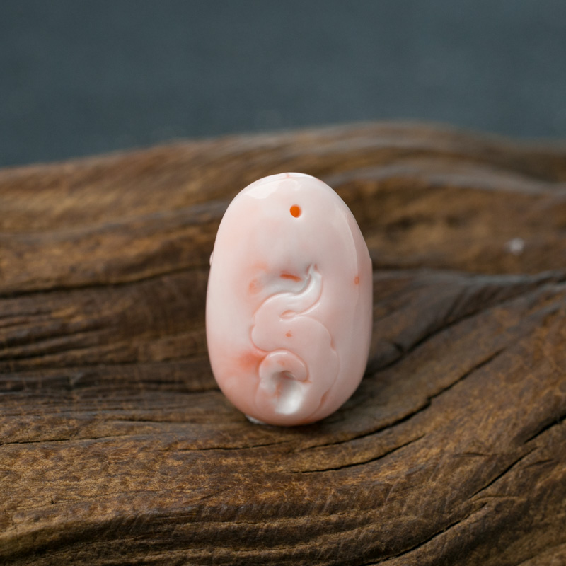 台湾珊瑚弥勒佛挂坠-红掌柜