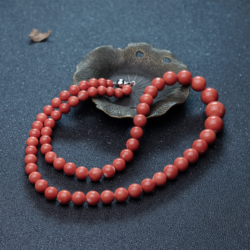 天然台湾MOMO红珊瑚塔链-红掌柜