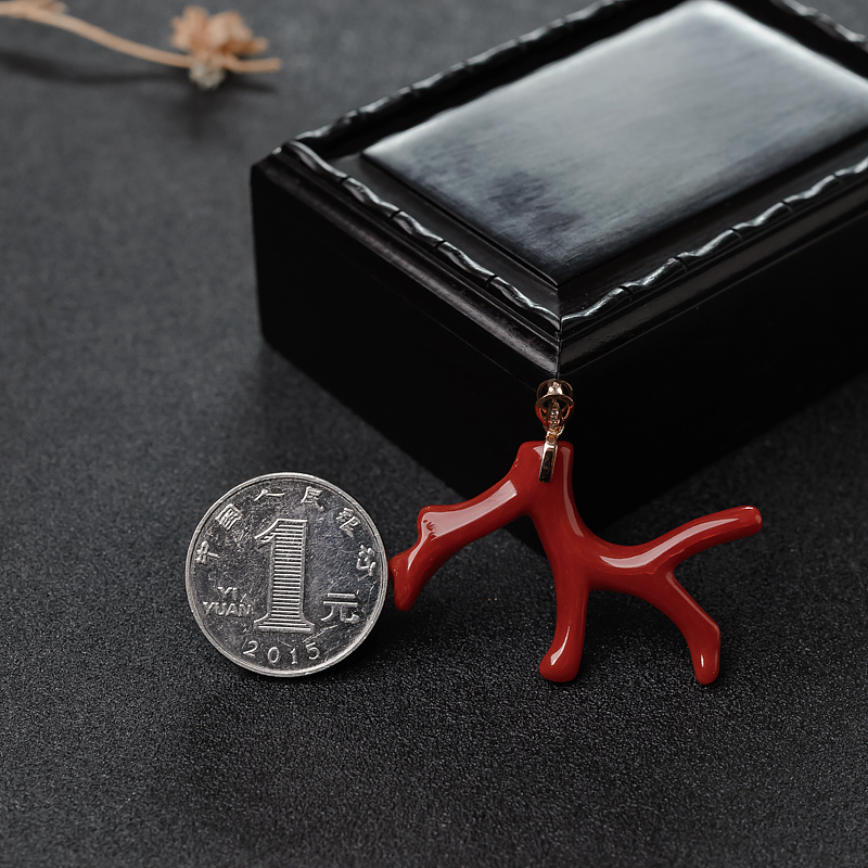 沙丁红珊瑚吊坠-红掌柜