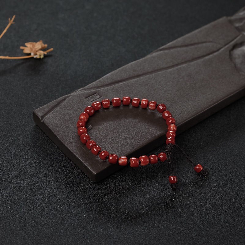 阿卡珊瑚桶珠手串-红掌柜