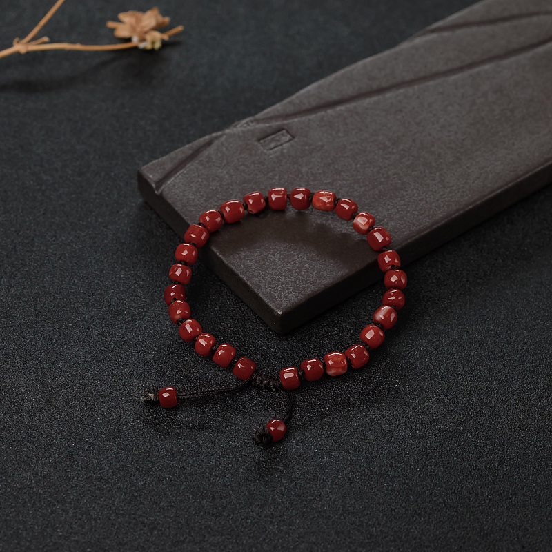 阿卡正红珊瑚桶珠手串-红掌柜